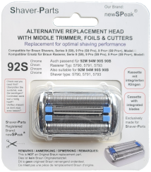 Scherkopf kompatibel mit Braun 92S, 94M, 92M, 90S, 90B, 92B 
