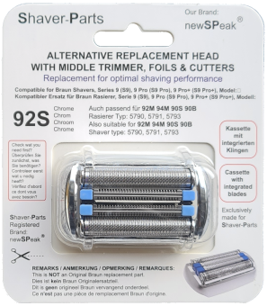 Scherkopf kompatibel mit Braun 92S, 94M, 92M, 90S, 90B, 92B 